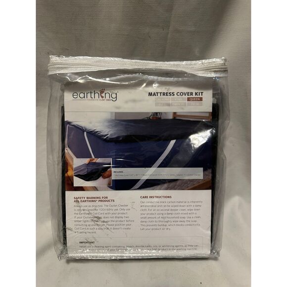 New Earthing Elite Mattress Cover Queen Size Grounding Mattress Cover Black - Picture 1 of 4